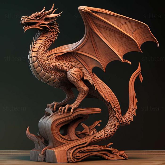 3D model DRAGON ON THE STAND (STL)